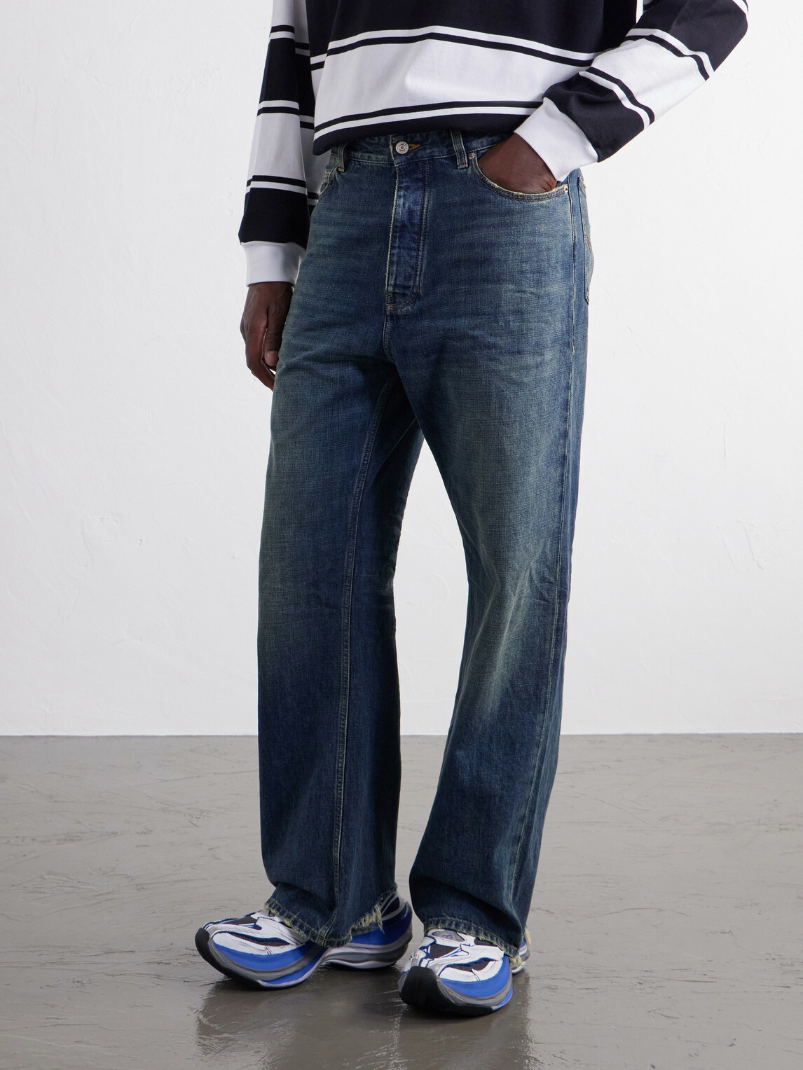 Balenciaga - Straight-Leg Distressed Jeans - Blue