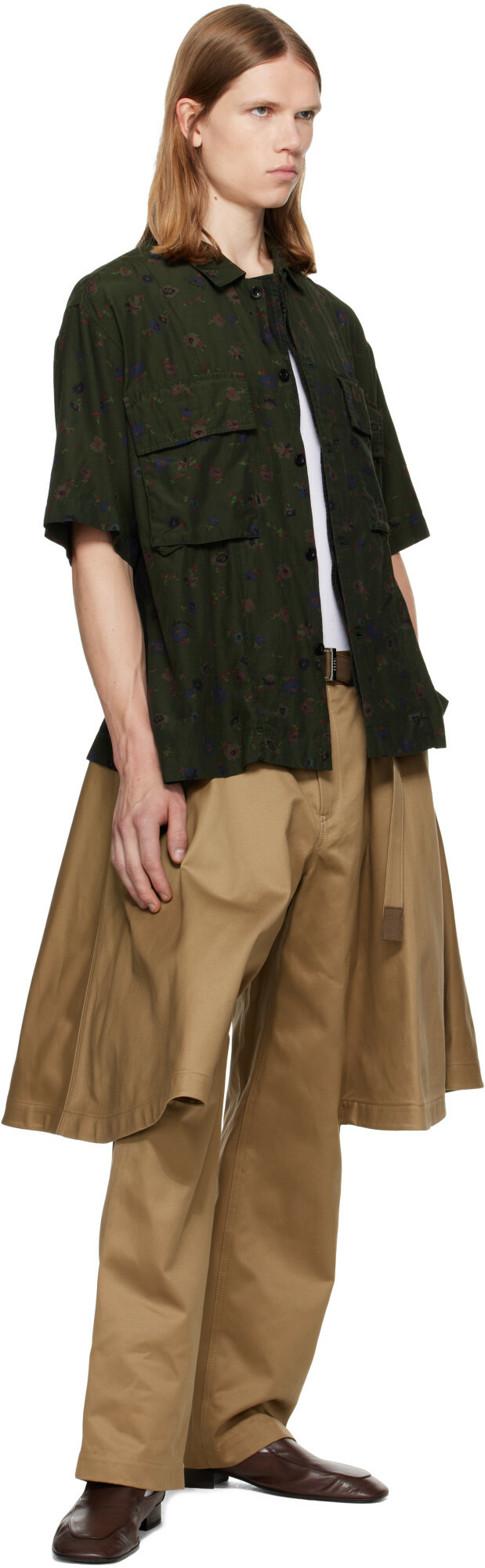 sacai Beige Cotton Chino Trousers