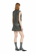 Diesel Biker-style mini dress with belt - Dresses Womens in Grey
