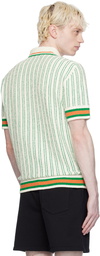 Casablanca White Striped Polo