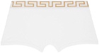 Versace Underwear White Greca Border Boxers