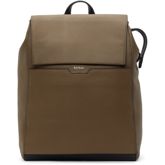 Photo: Paul Smith Taupe Leather Signature Stripe Backpack