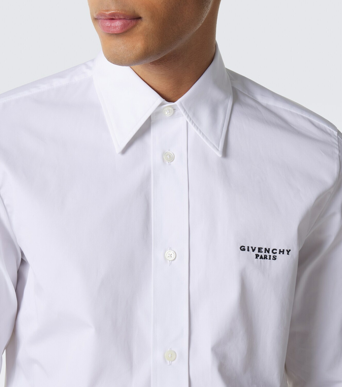 Givenchy Logo embroidered cotton poplin shirt