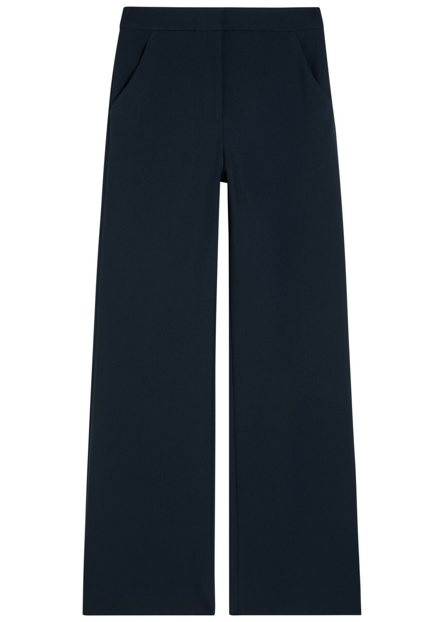 Veronica Beard Tonelli Straight-leg Woven Trousers Navy
