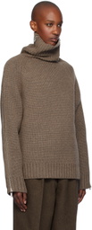 Helmut Lang Taupe Suitcase Turtleneck