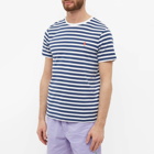 Polo Ralph Lauren Men's Narrow Stripe T-Shirt in Light Navy/White