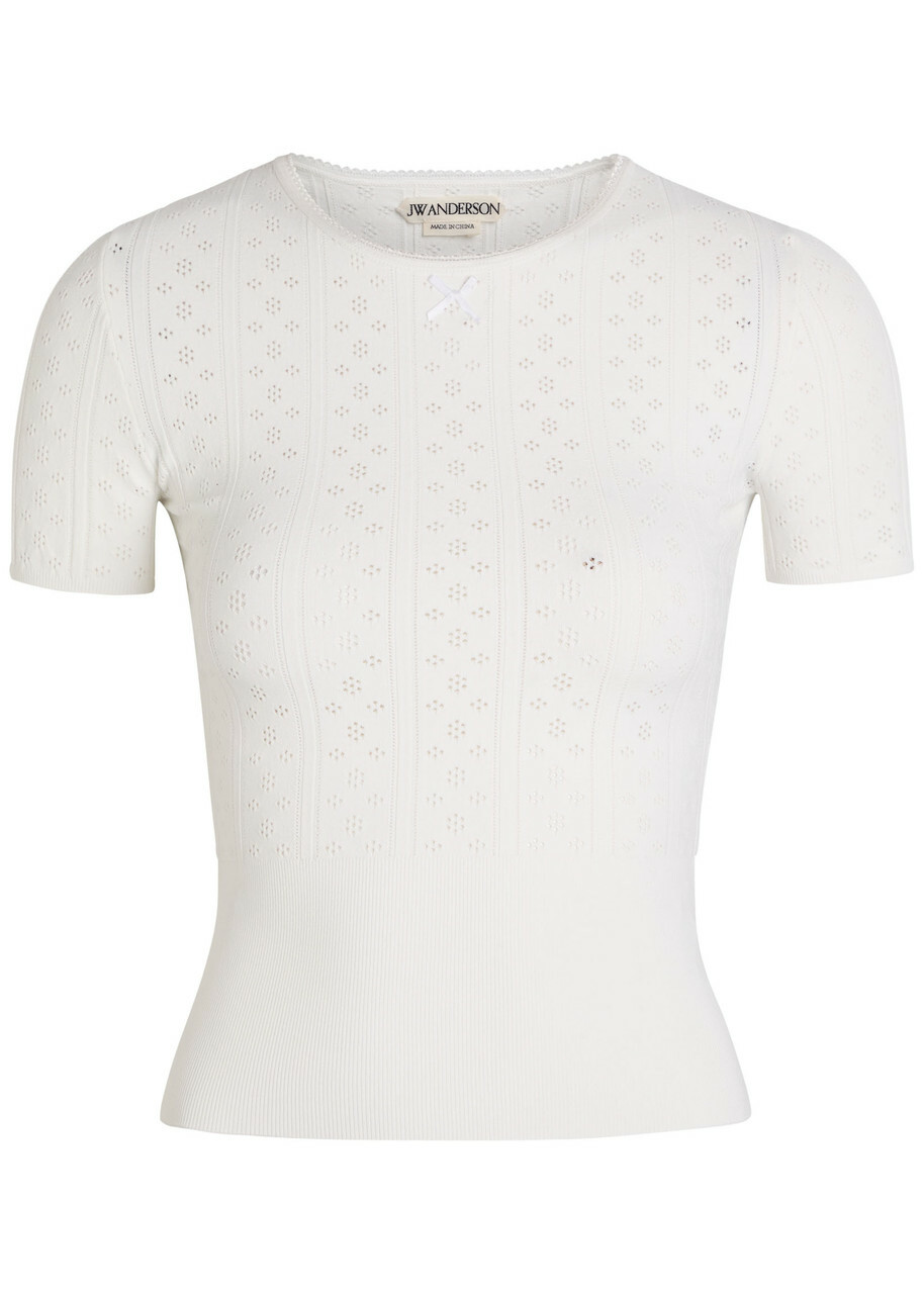 JW Anderson Pointelle-knit top Off White
