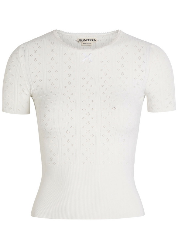 Photo: JW Anderson Pointelle-knit top Off White