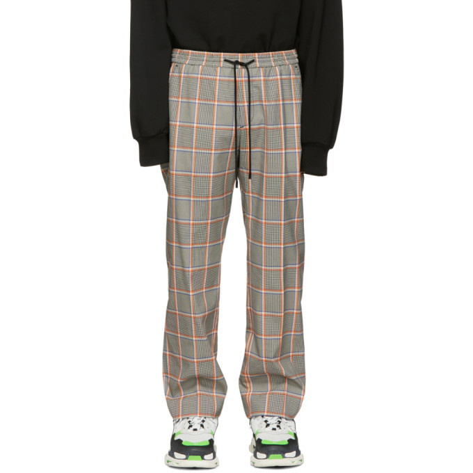 Photo: Juun.J Grey and Orange Plaid Trousers