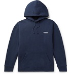 Vetements - Logo-Print Fleece-Back Cotton-Blend Jersey Hoodie - Blue