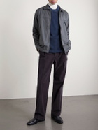 C.P. Company - Striped Logo-Embroidered Cotton-Chenille Sweater - Blue