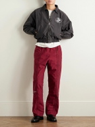 Enfants Riches Déprimés - Straight-Leg Logo-Embroidered Panelled Cotton Track Pants - Burgundy