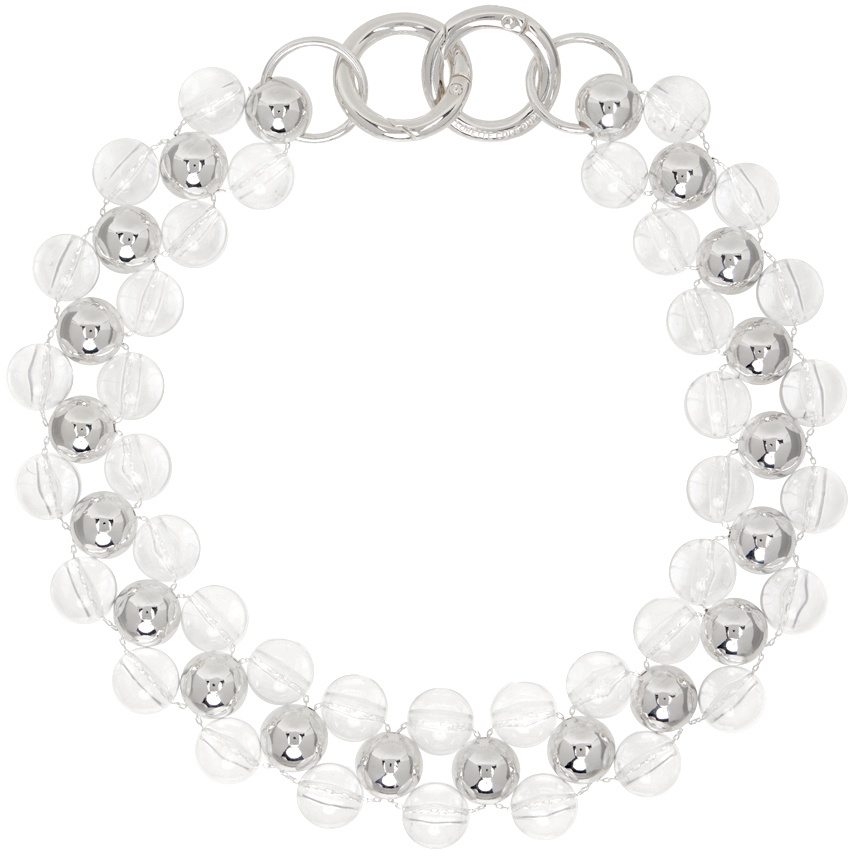 Lorette Colé Duprat Silver & Transparent Trinity Ras De Cou Necklace