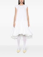 The Row White Tadao Ruffled Poplin Dress