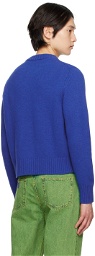 GANNI Blue Jacquard Sweater