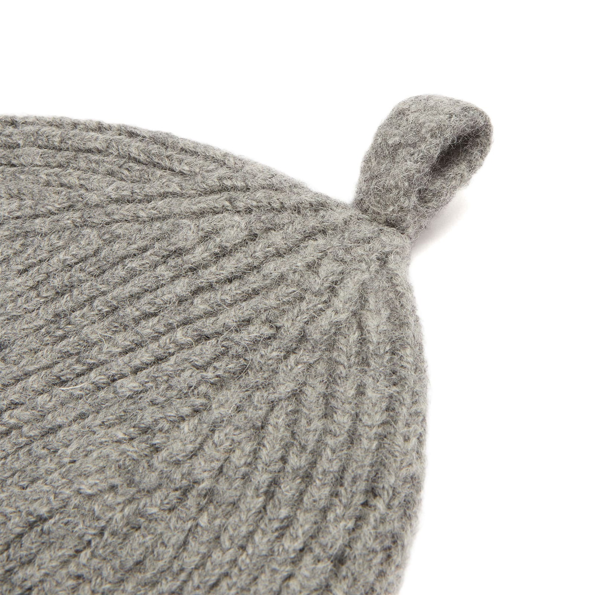 MHL by Margaret Howell Men's Simple Ribbed Beanie in School Grey 