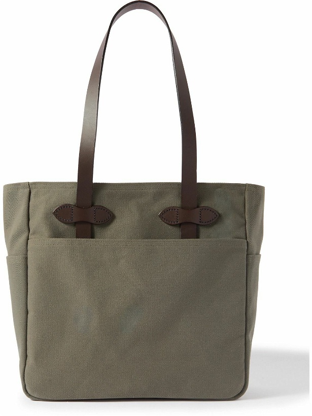 Photo: Filson - Leather-Trimmed Cotton-Canvas Tote Bag