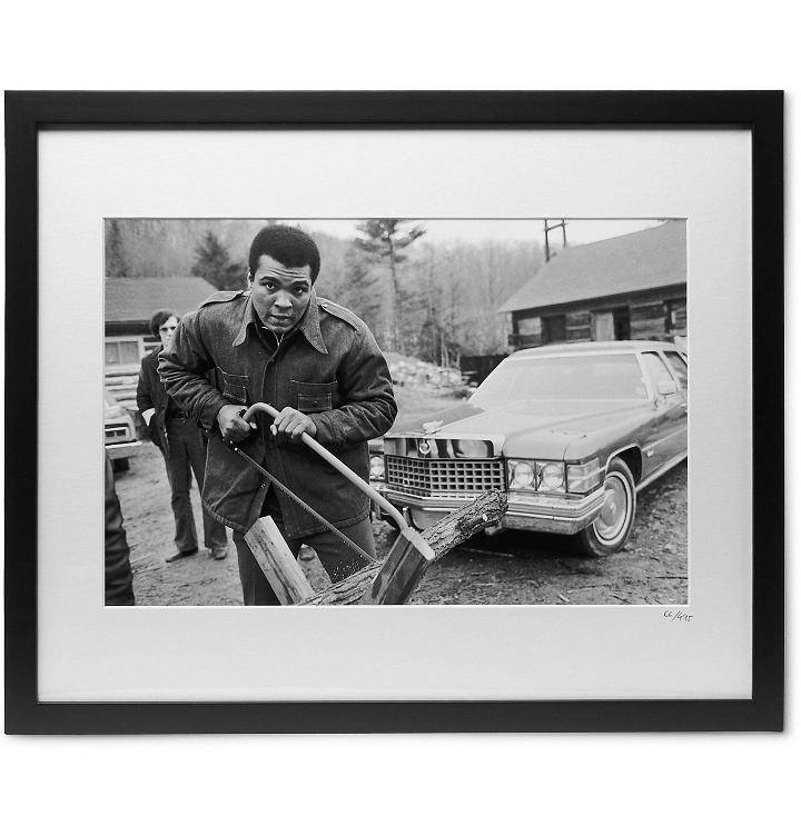 Photo: Sonic Editions - Framed 1975 Muhammad Ali At Deer Lake Print, 20 x 16"" - Black
