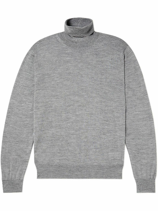 Photo: Canali - Cashmere, Wool and Silk-Blend Rollneck Sweater - Gray