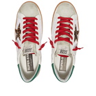 Golden Goose Men's Super-Star Leather Sneakers in Ice/Beige Brown/Green