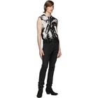 Saint Laurent Black and White Palm Tank Top