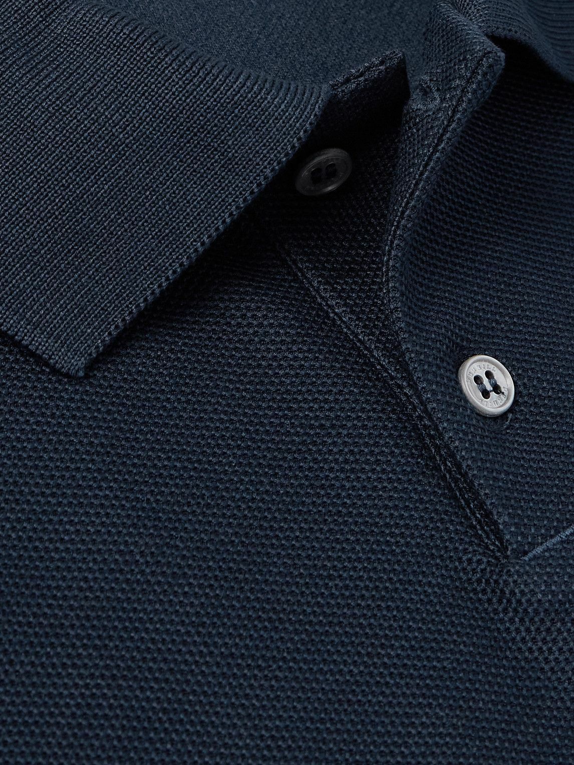 Dunhill - Logo-Embroidered Cotton-Piqué Polo Shirt - Blue