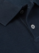 Dunhill - Logo-Embroidered Cotton-Piqué Polo Shirt - Blue
