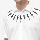 Neil Barrett Men's Fairisle Thunderbolt Shirt in White/Black
