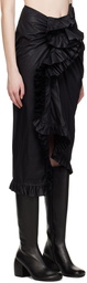 Dries Van Noten Black Ruffled Midi Skirt