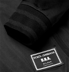 Dolce & Gabbana - Slim-Fit Logo-Appliquéd Satin-Jersey Track Jacket - Black