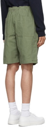 MHL by Margaret Howell Green Compact Cotton Drill Pull-Up Shorts