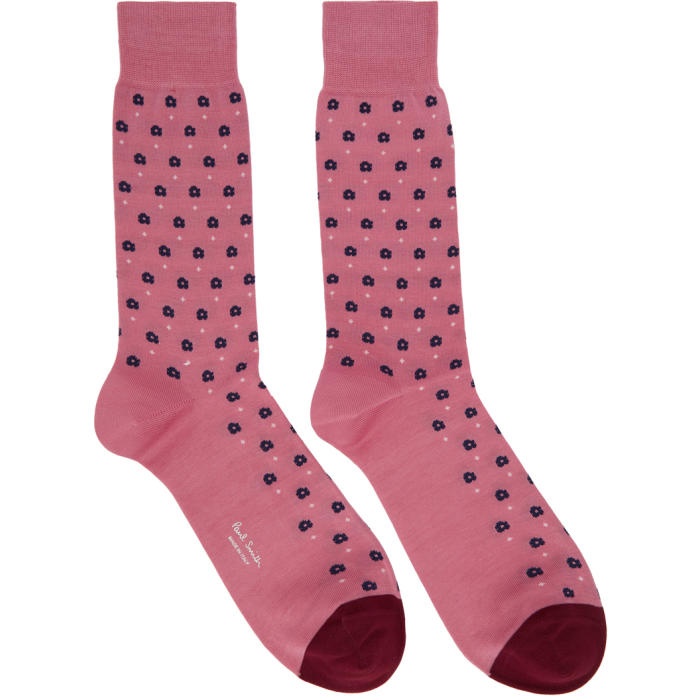 Photo: Paul Smith Pink Tie Small Flower Print Socks 