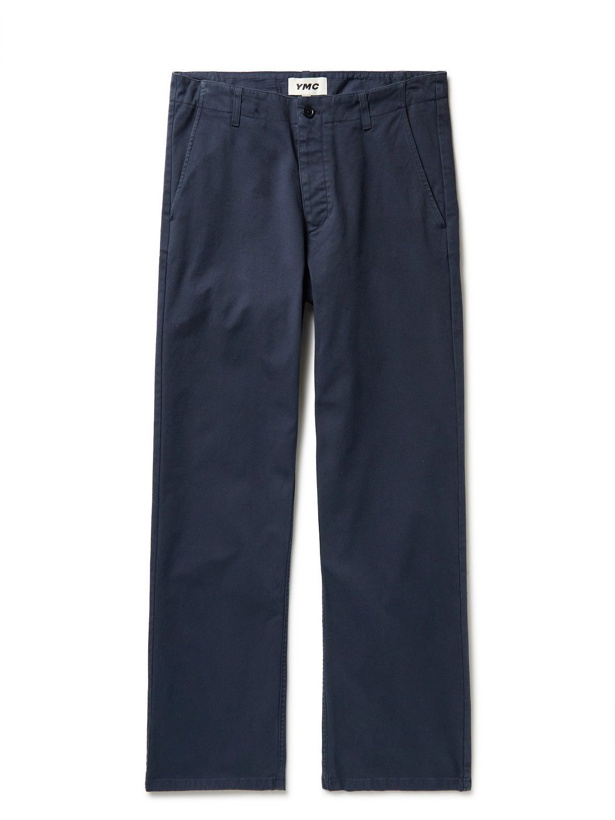 Photo: YMC - Padre Straight-Leg Stretch-Cotton Twill Trousers - Blue