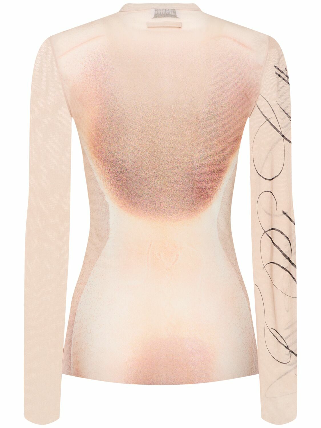 JEAN PAUL GAULTIER CLASSIQUE ベスト ベージュ JEAN PAUL GAULTIER Le Classique Printed Mesh Top Jean Paul