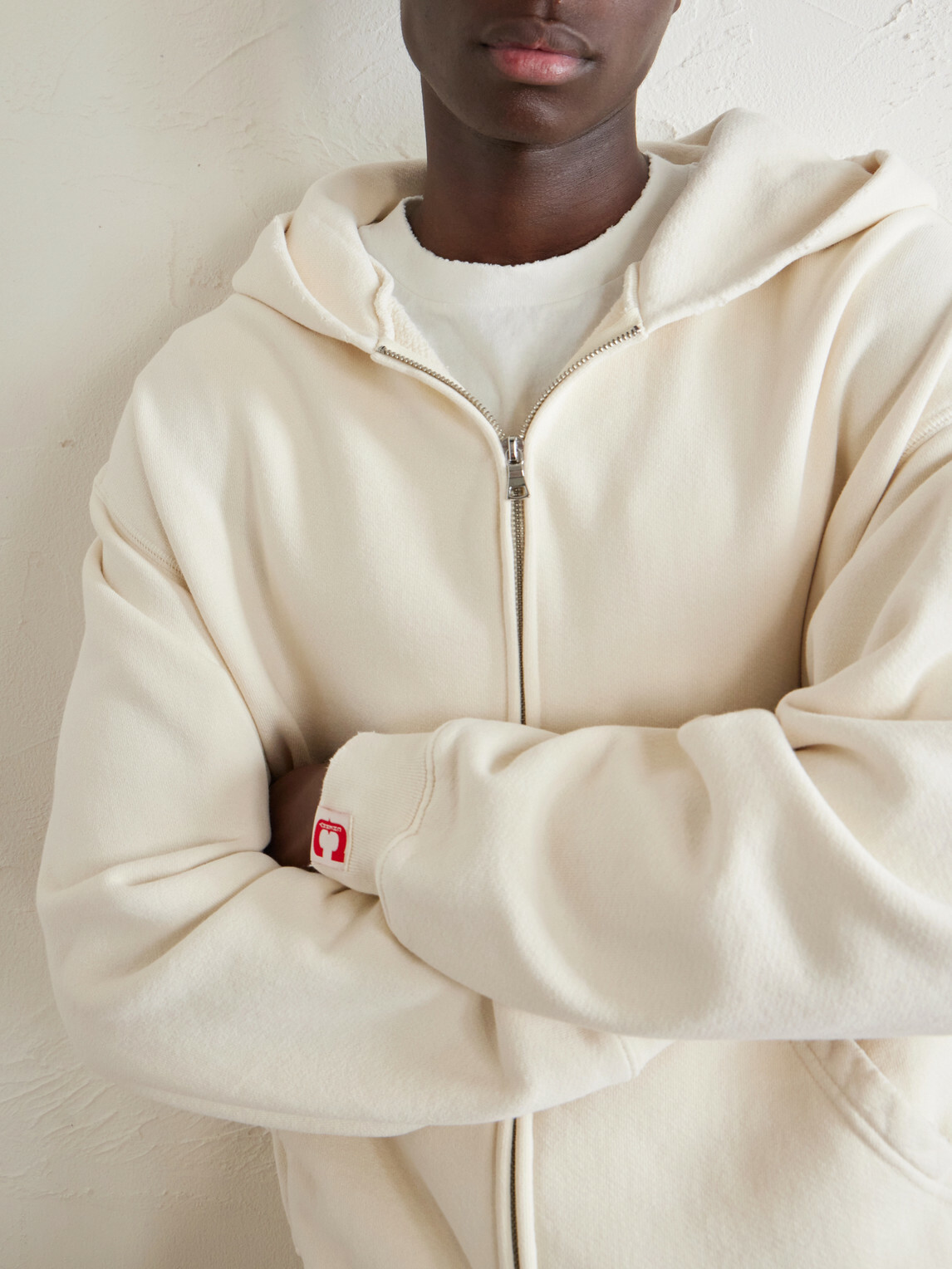 Cherry Los Angeles - Distressed Cotton-Fleece Zip-Up Hoodies - Neutrals