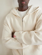 Cherry Los Angeles - Distressed Cotton-Fleece Zip-Up Hoodies - Neutrals