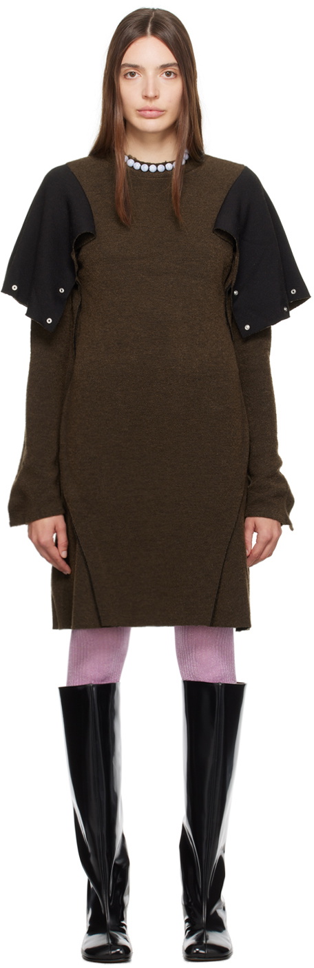 Kiko Kostadinov Brown Horsebow Minidress