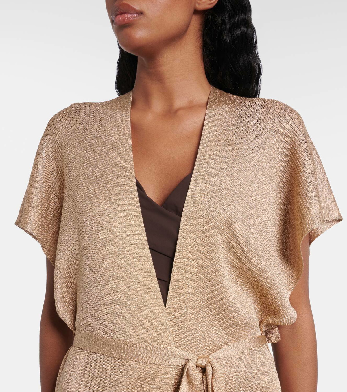 Max Mara Zarelia fringed lamé kaftan Max Mara