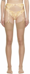 Fleur du Mal Yellow Lily Garter Belt