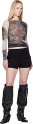 Jean Paul Gaultier Black & Gray 'The Blurry Roses' T-shirt
