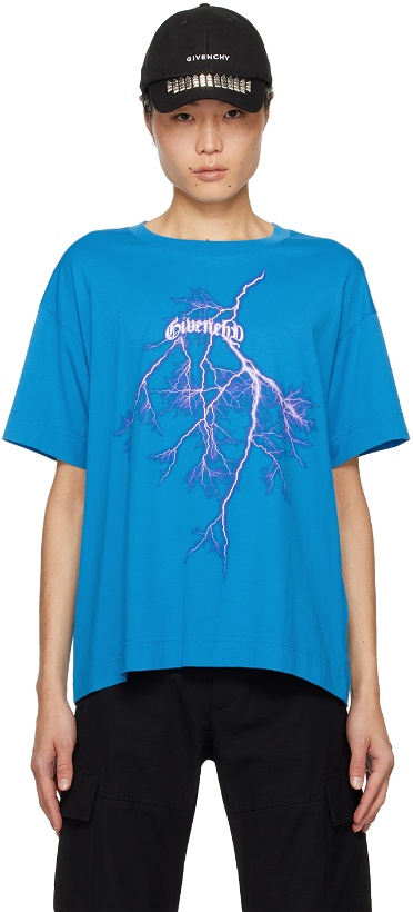 Photo: Givenchy Blue Graphic T-Shirt