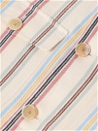 Etro - Striped Herringbone Linen-Twill Overshirt - Neutrals