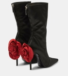 Magda Butrym Floral-appliqué satin sock boots