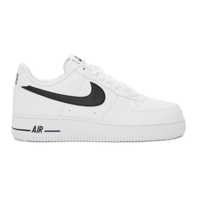 Photo: Nike White and Black Air Force 1 07 Sneakers