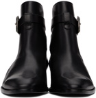 Saint Laurent Black Wyatt Jodhpur Buckle Boots