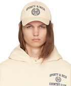 Sporty & Rich Off-White Varsity Crest Cap