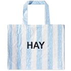 HAY Recycled Candy Stripe Bag - Medium in Blue/White