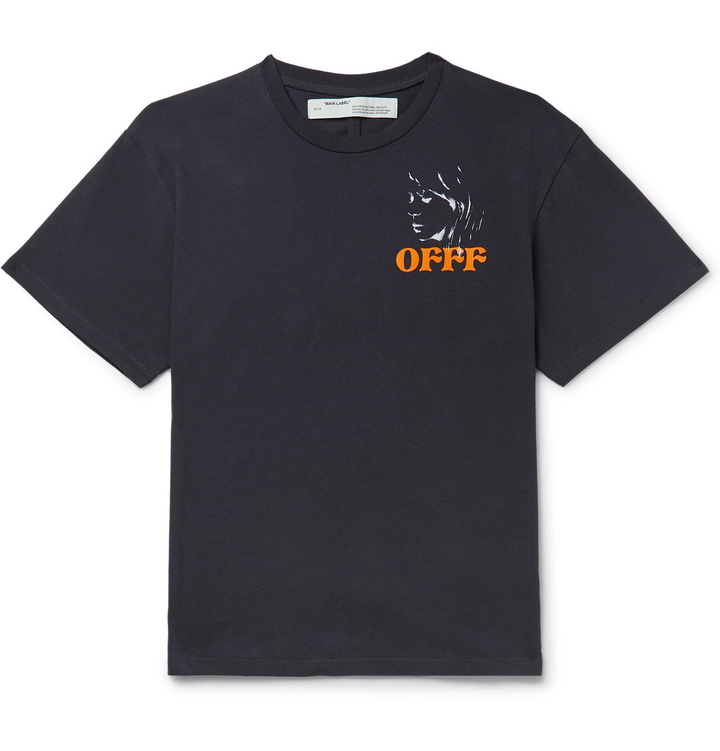 Photo: Off-White - Printed Cotton-Jersey T-Shirt - Black