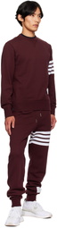 Thom Browne Burgundy Classic Loopback 4-Bar Sweatshirt