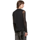 Sulvam Black Wool 3-Lapel Vest
